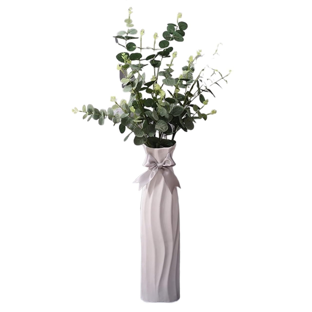 Grand vase décoratif bleu en céramique pour meubler un coin de salon vide
