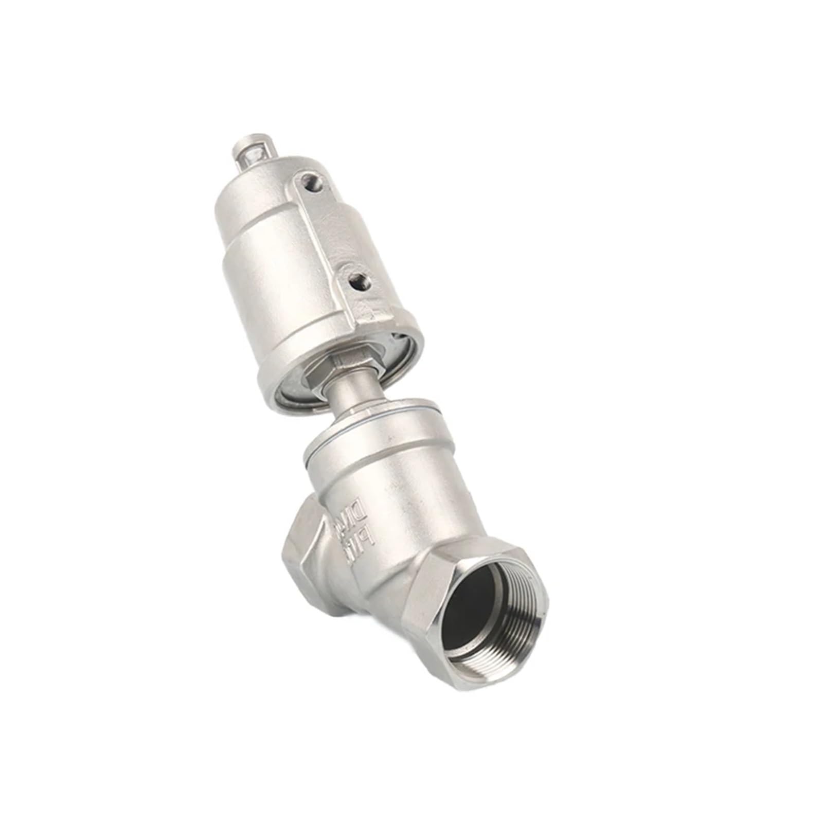 Valvole a sede angolare con attuatore pneumatico Valvola a sede angolare con attuatore pneumatico in acciaio inossidabile DN32 Valvola a sede pneumatica 16 bar for vapore olio normalmente chiusa(Doubl