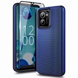WDHD for HMD Vibe Phone Case with Tempered Glass Screen Protector, Full-Body Protective Dual Layer Hybrid Shockproof Phone Case for Nokia HMD Vibe N159V TA-1590 (Blue)