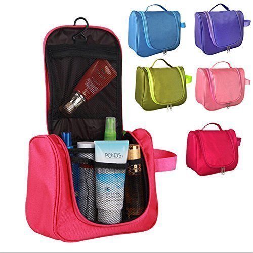 Image of Styleys Toiletry Pouch for Men Travel | Premium Toiletry Bag with Multiple Compartments | Shaving & Grooming Organizer | Water-Resistant Travel Kit for Men | Compact & Durable (Dark Pink, S1019)