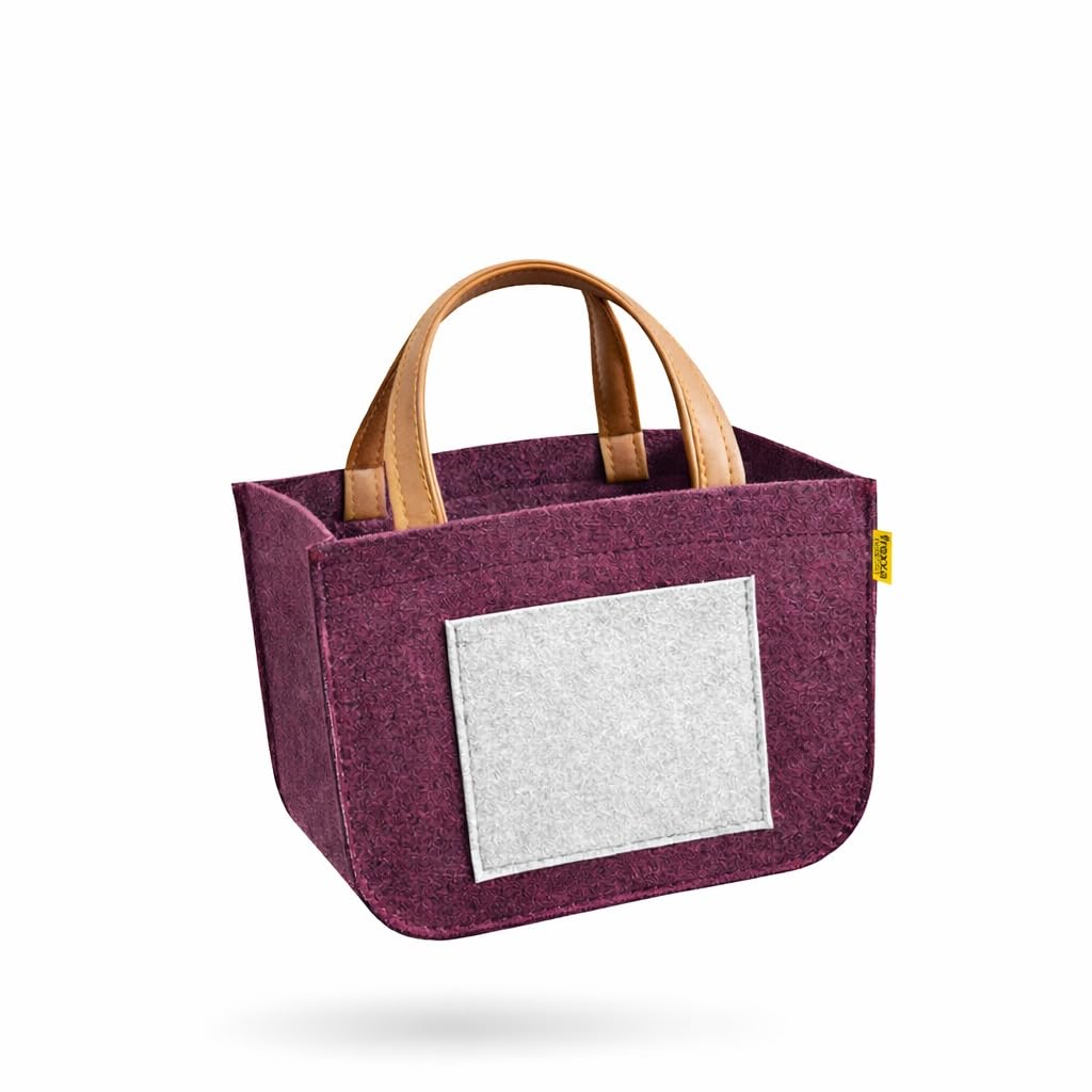 FREXXA-Non Woven 400 GSM Temple Pooja Bag for Home & Mandir Bag for Idols, Pooja Samagri & Accessories | Return Gifts | Weddings Durable Strong Handle, Reusable MAROON Color Pack of 1 Pcs