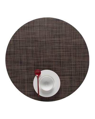 Chilewich Mini Basketweave Placemats, Round Woven Placemats Set of 4