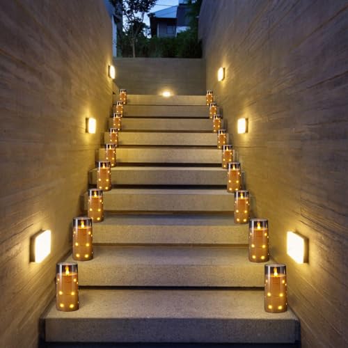 Nurada Flickering Flameless Candles: Built-In Star String Lights Unbreakable 3D Wick Acrylic Battery Operated Led Pillar Candles With Remote And Timer For Romantic Mood Home Decoration thumb #3