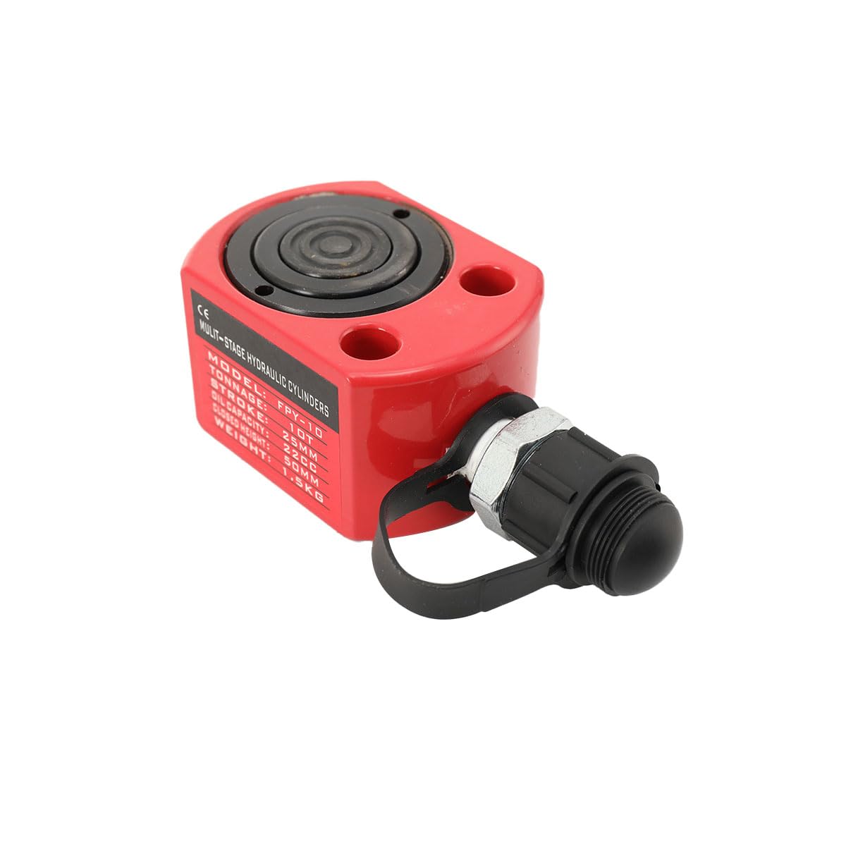 10T Hydraulikzylinder Ultradünner Hydraulischer Ram-Wagenheber 25mm Hub mit ZG-3/8 Zoll Gewindeanschluss Und Staubkappe für Gebäude Kraft Schiffbau Erdöl Chemie