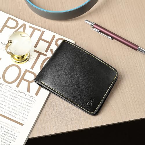 Image of Men Pu Leather Wallet | Premium Slim Bi-Fold Card Wallet for Man | Stylish Pocket Wallet with Multiple Card Slots | Pu-Leather Gents Pocket Purse | Best Gift for Men & Boys (Black)