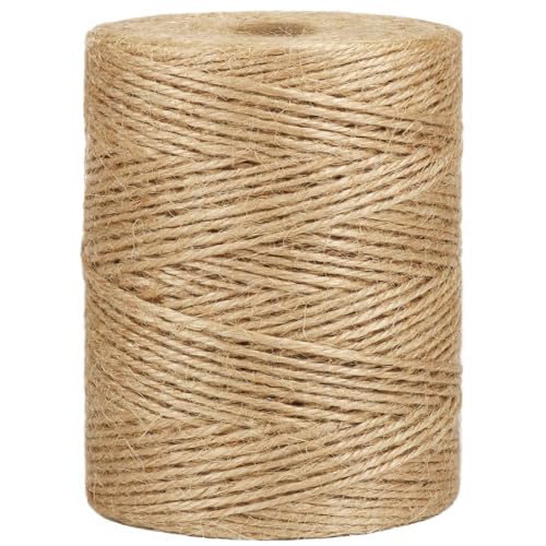 Image of Vivifying Natural Jute Twine, 656 Feet 2mm Thick Brown Twine String for Garden, Crafts, Gifts Wrapping, Packing