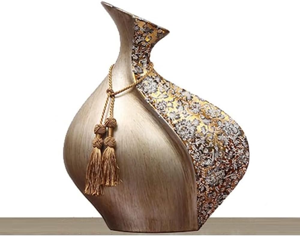 High-end Home Luxury Ceramic Vases Decorations Home Accessories Living Room Wine Cabinets Decorative Crafts Flower Arrangement Vase Ceramic Ornaments (Fat vase)