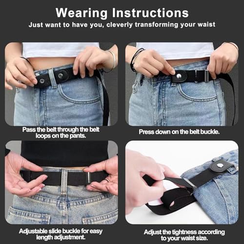 Seamless Elastic Belt for Men and Women, Adjustable No-Buckle Invisible Waistband for Jeans, Pants, Trousers, and Shorts3