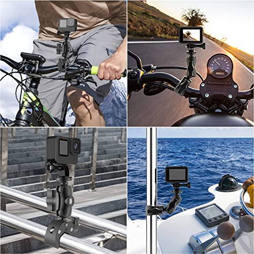 ADOFYS Action Camera and Mobile Universal Aluminium Alloy Mount with Two 360° rotational Angle and with Quick Release clamp for Motorcycle and Bicycle Compatible with Action Camera and Mobile Phone 8 51e+AwfqhoL