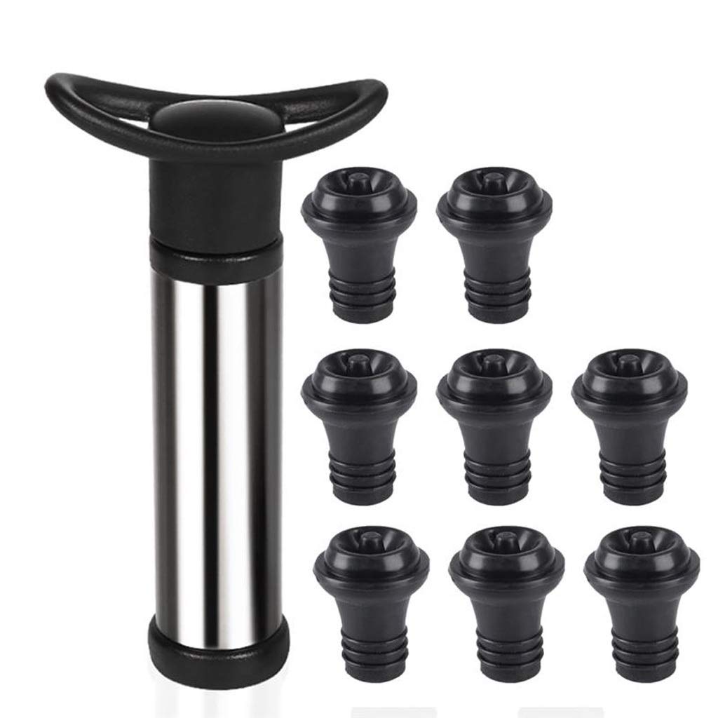 Bomba de vacío de ahorro de vinos con 8pcs 14 PCS Topes de la botella de vacío de acero inoxidable Bomba de vino Seller Seller Set(9PCS)
