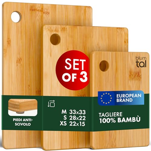 Blumtal Set Taglieri in Legno da Cucina Professionale - Tagliere Legno -Taglieri Cucina - Tagliere da Cucina Professionale in...