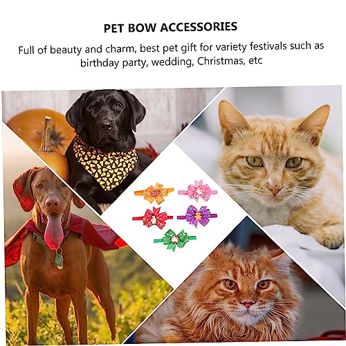 BESPORTBLE 5stücke Haus Tier Fliegen Für Hunde Weihnachten Hundekrawatte Als Accessoire Für Urlaub Festivals Und Partys Bunte Haustier-Krawatten Für Kleine Und Mittelgroße Hunde Und Katzen