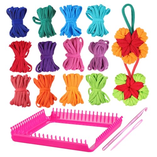 KONTONTY Knitting Sets for Beginners Adults Kids Knitting Kit Weaving Loom Loops Craft Bracelets