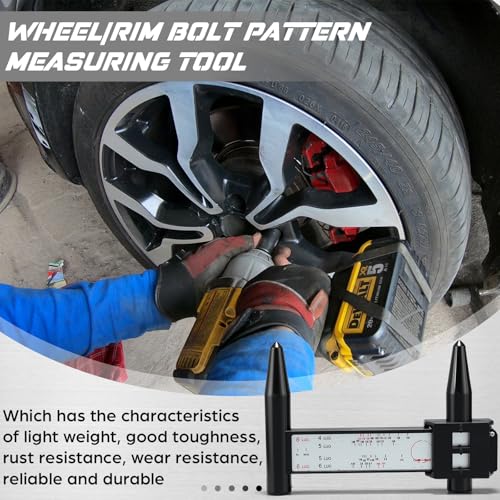 Image of Kingdder 1 Pcs Wheel Stud Rim Bolt Pattern Measuring Tool PCD Ruler Wheel PCD Gauge Lug Bolt Pattern Gauge for 4 5 6 8 Holes Sliding Caliper