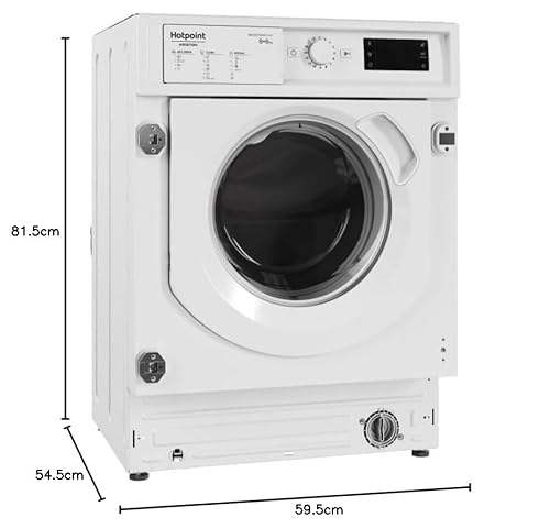 Hotpoint - BIWDHG861485EU Lave-linge Séchant Encastrable - Capacité 8 kg - Chargement Frontal, 1400 tr/min - Moteur Induction, Vapeur Anti-odeur - H 81.5 x L 59.5 x P 54.5 cm - Blanc