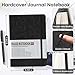 TSFPapier Lined Journal Notebook for Women Men 216 Pages A5 Hardcover Leather Journals for Writing Daily Journaling Notebook for Work, School, Note Taking, Business, Travel Black