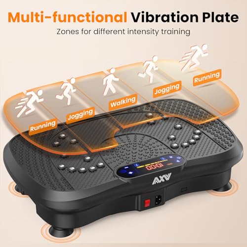 AXV Vibration Plate Fitness Platform Exercise Machine Vibrating Lymphatic Drainage Shaking Full Body Shaker Workout Vibrate Stand Shake Board Sport Gym for Weight Loss Fat Burner for Women Men - Image 3