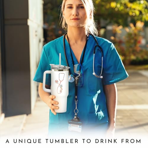 SUCHAGIFT Nurse Gifts for Women - Nurses Week Gifts - Gift for Nurses - Nurse Rn Practitioner Gift for Women - Retirement, Birthday, Graduation, Christmas Appreciation Nursing Ideas - 40 Oz Tumbler by SUCHAGIFT - Used condition - Image 5
