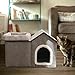 Baoblaze Cat House Cat Bed Warm Multifunctional Comfortable with Removable Washable Cushion,Indoor Condo Cave for Kitten Small, Gray