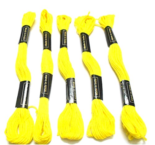 Image of Goelx Skein Embroidery Thread Floss /Jewelry Making Craft Thread Pack of 25 Skeins - Yellow