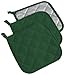 DII 100% Cotton, Machine Washable, Heat Resistant, Everyday Kitchen Basic, Terry Pot Holder, 7 x 7", Set of 3, Dark Green