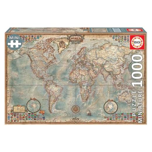 Educa - Puzzle de 1000 Piezas para Adultos | El Mundo, Mapa Político. Incluye Pegamento Fix Puzzle. A Partir de 14 años (16764)