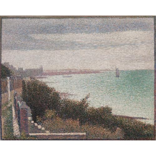 Toile Seurat Grandcamp soirée grand format 127x101 art mural impressionnisme