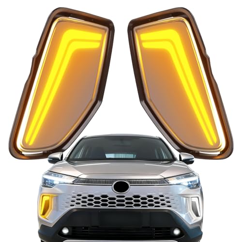 Front Bumper Led Daytime Running Lights for 2025 2026 Toyota Corolla Cross Hybrid Sport Fog Turn Signal Light Assembly Accessories (25 corolla cross Drl-F)