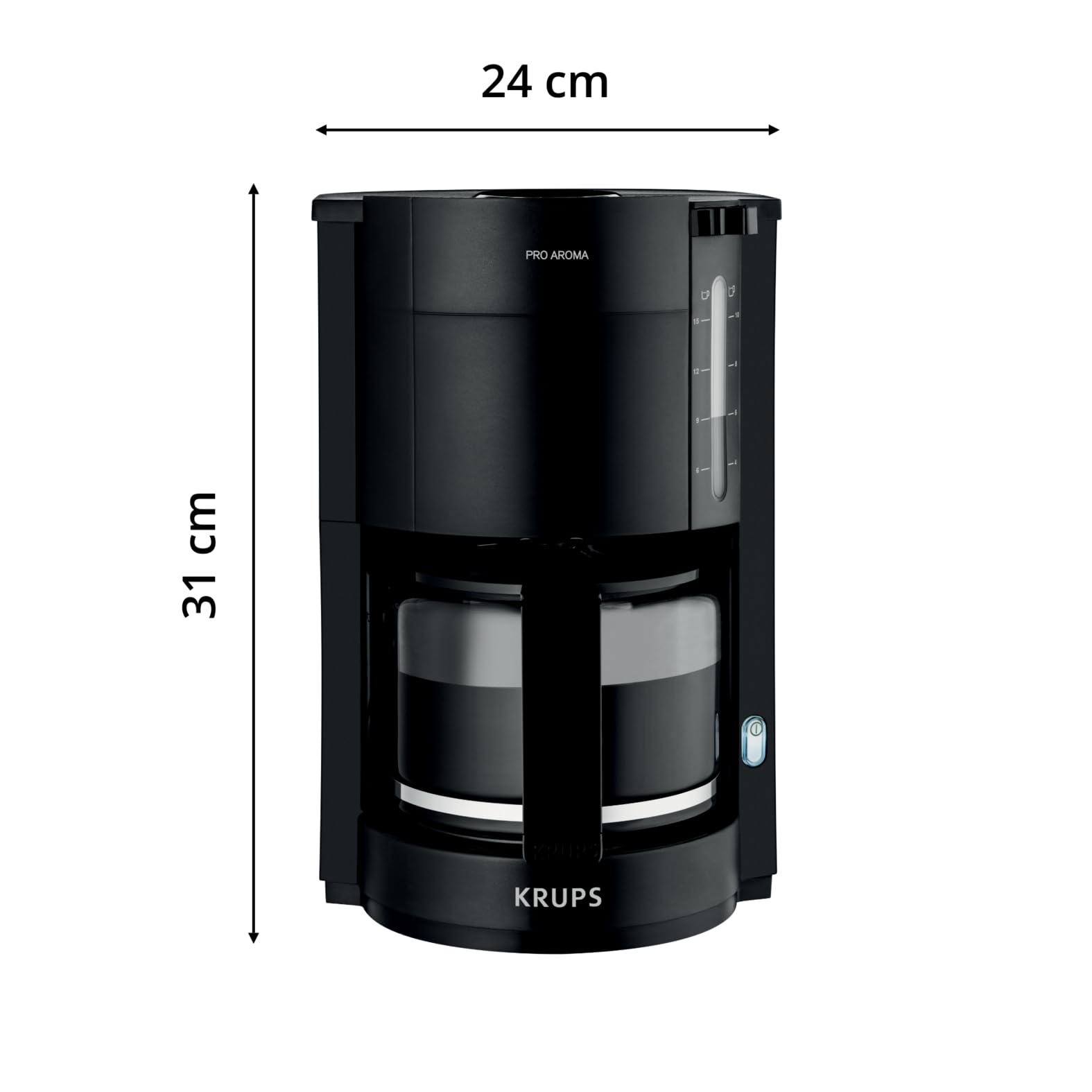 Krups F30908 ProAroma Filterkaffeemaschine 1,25L 1050W Schwarz