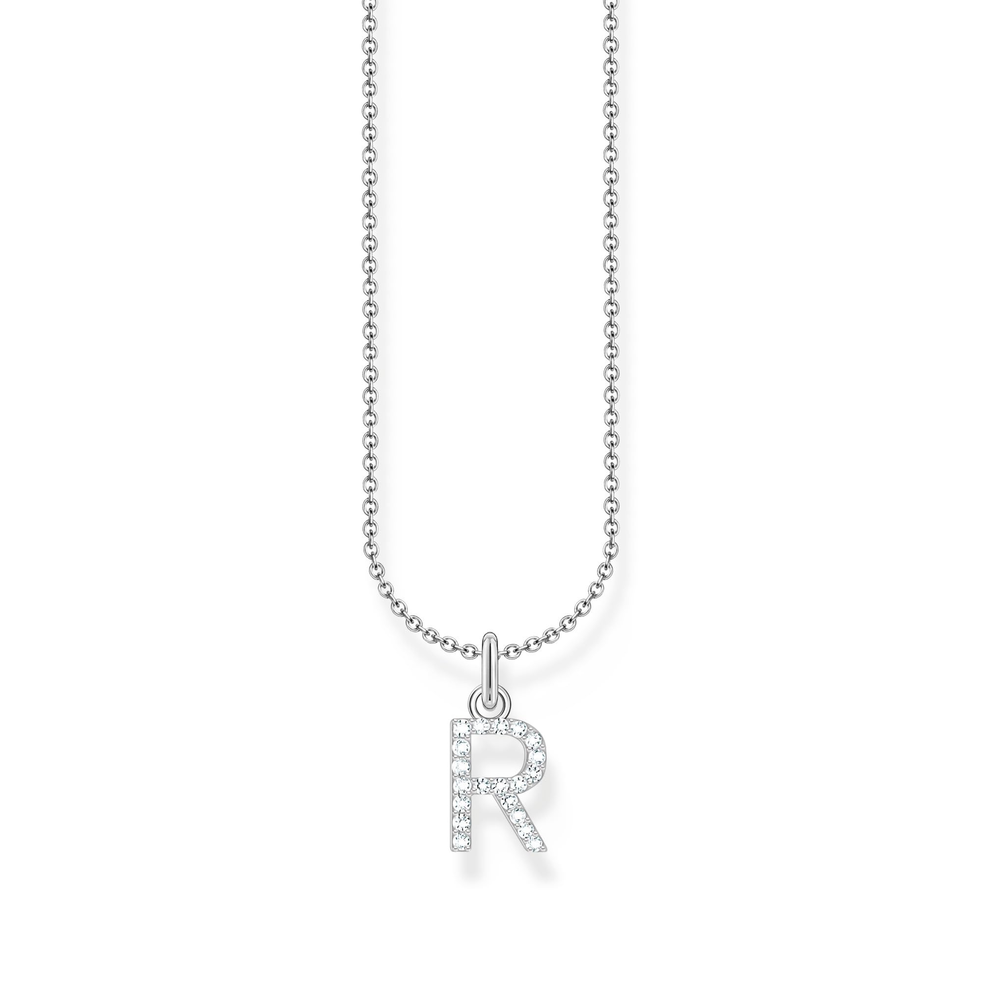 Thomas Sabo letter Q necklace, gold-plated silver with zirconia, KE2256-414-14