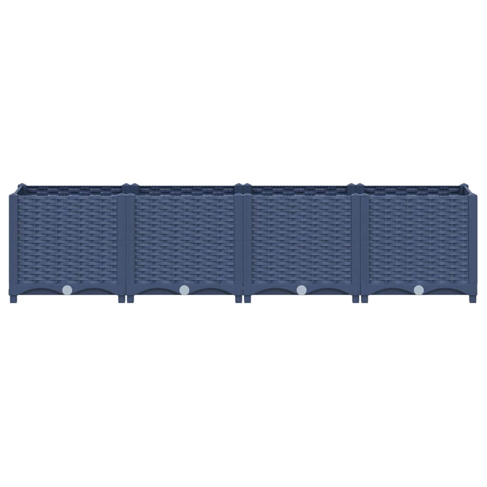 Homgoday Aiuola Rialzata in Polipropilene, 160x40x38 cm, Blu-Grigio, Perfetta per Giardino, Balcone o Terrazza