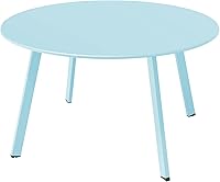 Vista 1 de Grand patio Mesa auxiliar redonda, resistente a la intemperie, mesa auxiliar redonda para exteriores con pies cuadrados, ideal para patio trasero