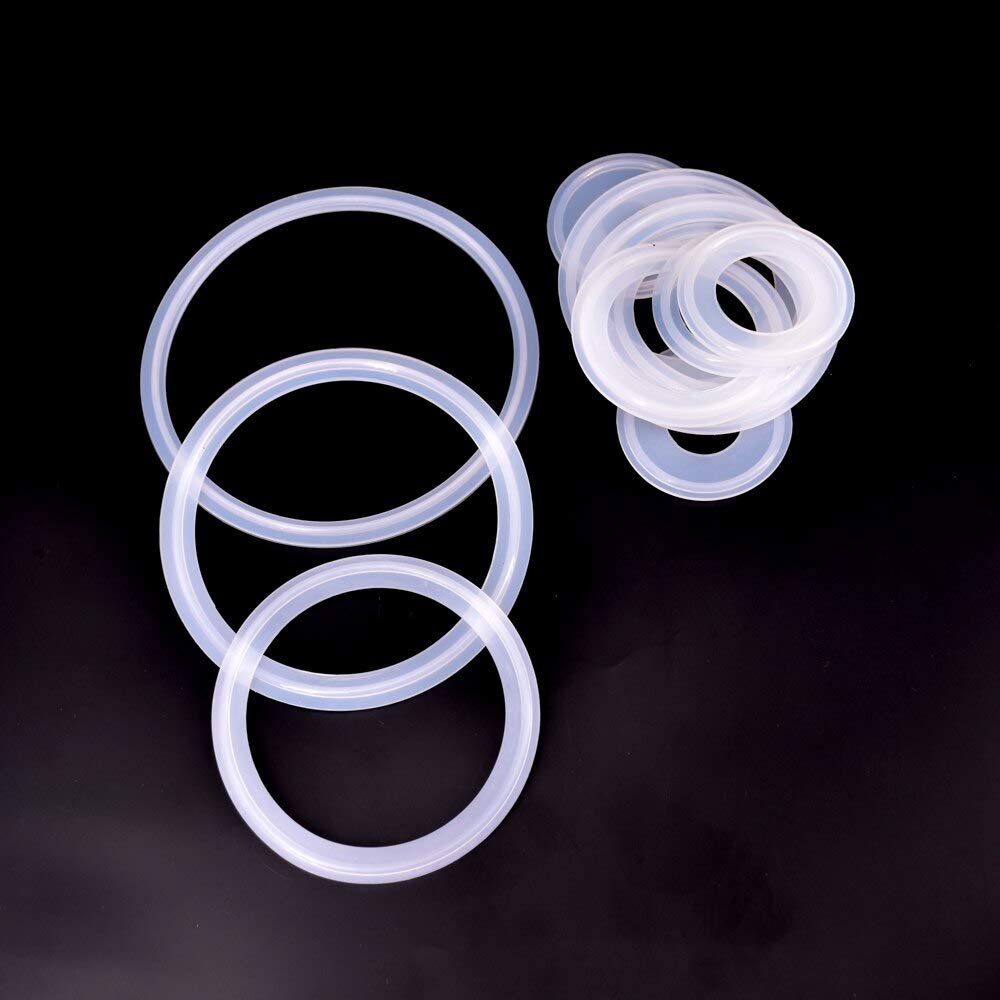 CHAOUYYZ 5Pcs Silicsealing Gasket 1/2" 3/4" 1" 1.5" 2" 2.5" 3" 3.5" 4" Tri Clamp Sanitary Washer Strip,Homebrew Diopter Ferrule Beer/Color/51 * 64Mm