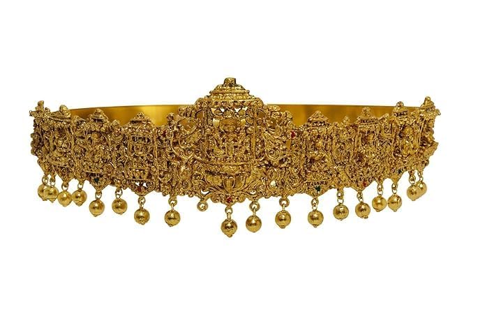 PE - Traditional Gold-Plated Vaddanam/Waist Belt for Women - Temple Jewelry Style - Bridal Belt | Kamarbandh - Pack of 1-image-39