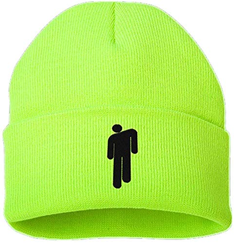 Billie Eilish Gorro de algodón Casual para Hombres, Mujeres, Gorro de Invierno de Punto, Gorro de Hip Hop sólido, Gorro Unisex para Deportes de Invierno (H)
