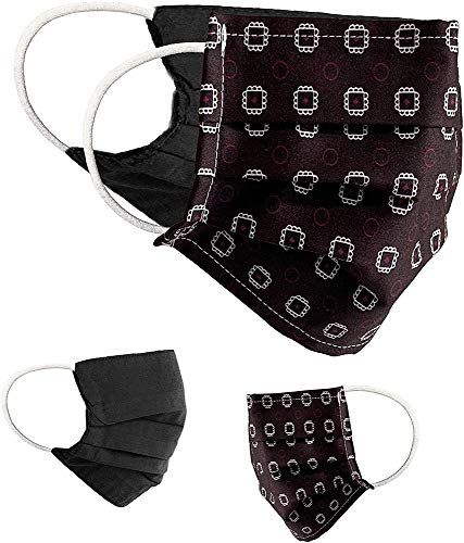 Masque en tissu 100% coton lavable OEKO-TEX 100 Lot de 2 Set Pack double Masque buccal et nasal réutilisable Cover