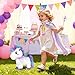 Rolevoria Unicorn Toys for Girls Ages 3-6 Unicorns Gifts, Walking, Talking & Singing Interactive Unicorn with Light Up Princess Cape, Remote Control Plush Unicornio Pet Care Toy for Toddler Girls