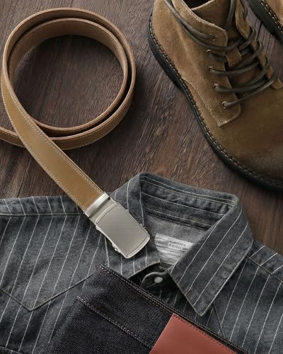 Image of CHAOREN Mens Belt Leather Ratchet Belt - Customizable Fit, Effortless Style (35mm)