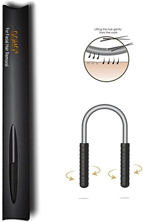 MAZU Facial Hair Removal Epilator for Women - Hair Remover Stick Quick Effectively Remove Unwanted Face Hair Threading Tool - No More Waxing, Tweezing, Shaving Or Bleaching(Black)