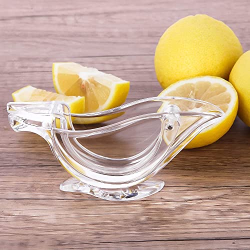 Image of Manual Lemon Squeezer Orange Fruit Hand Juicer Kitchen Acrylic Clips Tools, Glass Acrylic crystal Press Juicer, Kitchen Tools Dinner Plate Elegance Press Bird Lemon & Lime Squeezer. (Pack Of 2)