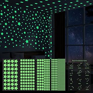ECHOCUBE 521pcs Glow in The Dark Star, Realistic 3D Luminous Stars Wall Stickers, Glowing Stars for Ceiling and Walls,DIY Luminous Adhesive Stickers for Baby Girls Boys Kids Bedroom Nursery Decoration