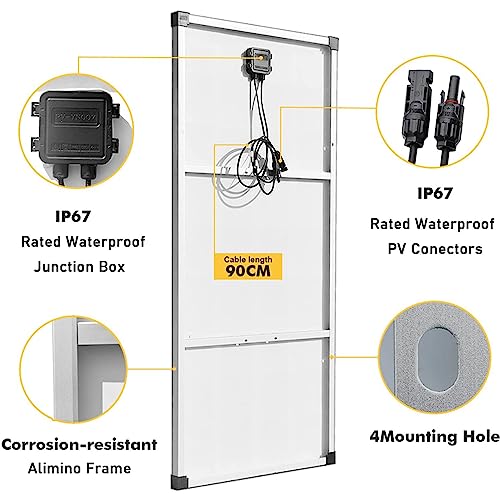 Panneau photovoltaïque 200W avec contrôleur 40A pour balcon et maison