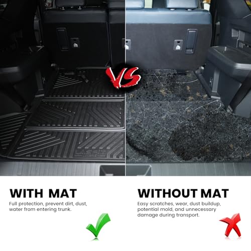Image of LASFIT Cargo Mat for Toyota 4Runner 2025-2026 (Only Fit 7-Seats) | All Weather Custom Fit Anti-Slip Pet Friendly Easy Clean TPE Trunk & Backrest Mats for 6th Gen 4Runner, Black