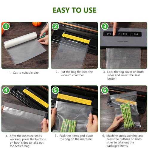 Miniatura 6 de Diboniur Bolsas Vacio Alimentos, 3 Rollos Bolsas Envasar Al Vacio 20 25 28x300 Cm, Rollos Al Vacio Para Envasadora Al Vacio, Bolsas Vacio Para Sous Vide Cocina Y Conservación Alimentos
