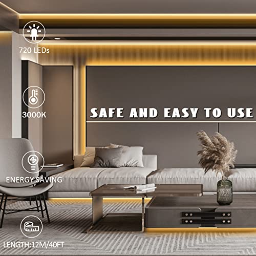 Guotong 40Ft Outdoor String Lights, Warm White 720Leds 3000K Indoor Outdoor Daylight White Waterproof Rope Lights, Perfect For Deck, Patio, Pool, Camping, Bedroom Deco,Party Garden Holiday Decoration #TOP1