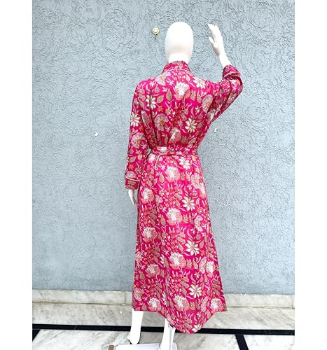 Image of Hand block print Cotton Kimono bikini cover up,Indian Hand block print Cotton Bath Robe,Swim Wear,Nighrwere Dressing Gown