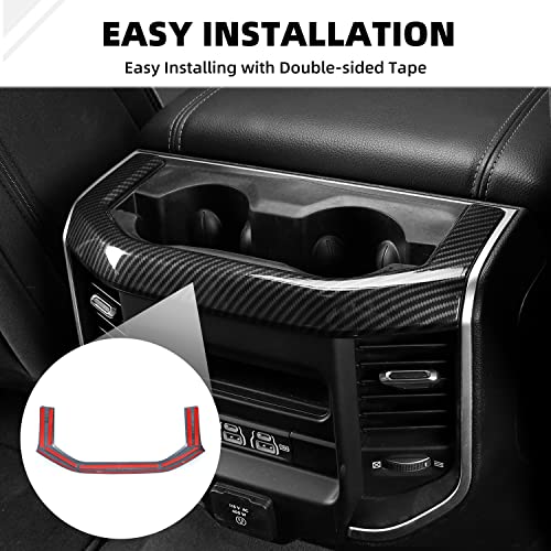 Panel de moldura portavasos trasero fibra carbono Dodge Ram miniatura 5