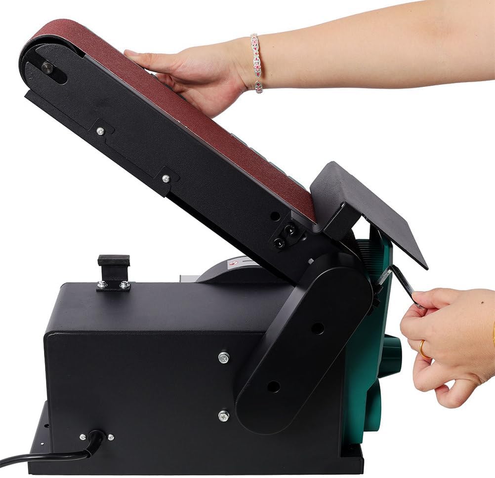 Benchtop Belt Disc Sander, 4x36 in Belt & 6 in Disc Sander Sanding Belts and Sanding Discs Set for Power Combination Disc & Belt Sander Cast Iron Base for Sanding Woodworking, DIY Decoration