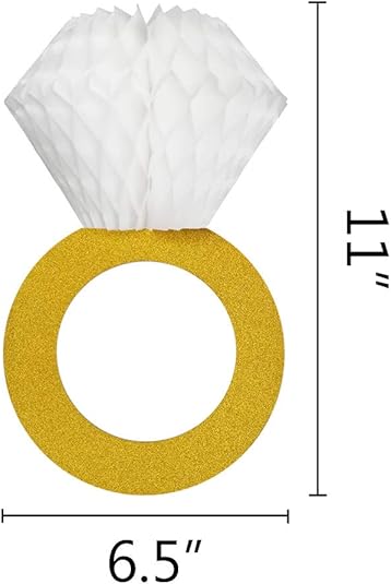 Glam Gold Honeycomb Diamond Rings - Wedding Decor