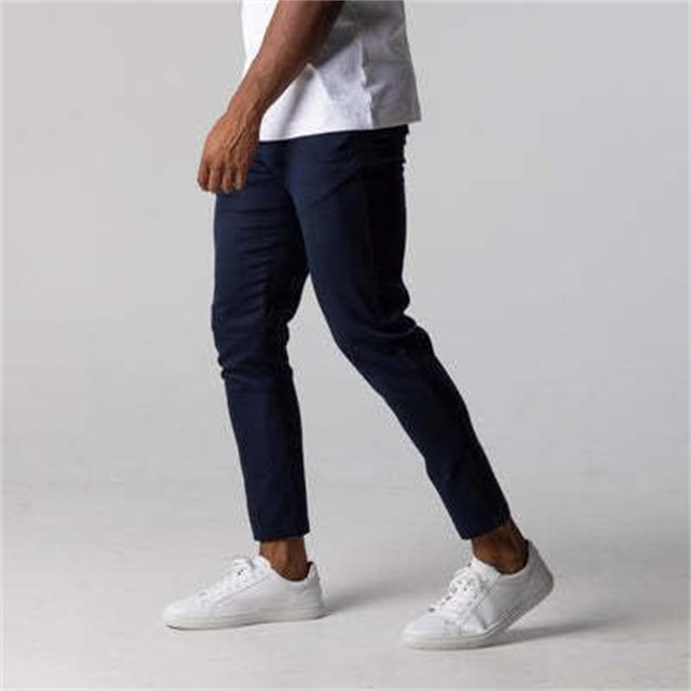Pantalones chinos activos para hombre, pantalones de estilo de vida activos para hombre, pantalones de ajuste holgado, piernas rectas elásticas